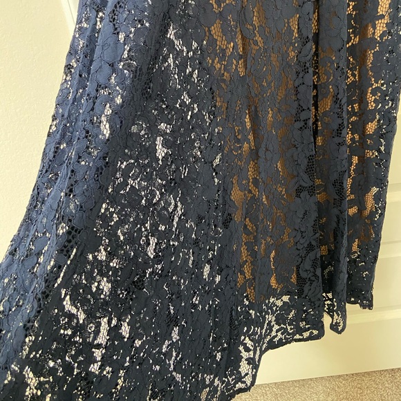MissMay Maxi Lace Dress Blue/Tan Size M - Picture 6 of 8